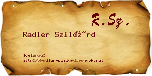 Radler Szilárd névjegykártya